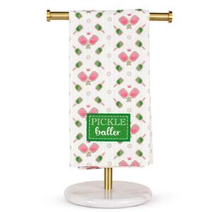 Pickleballer Hand Towel   Green/Pink   20x28 Pickleball